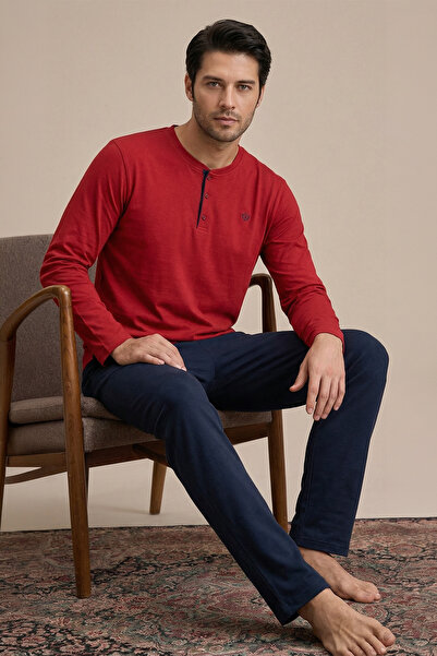 Espuar Men's Long Sleeve Bottom Top Pajama Set