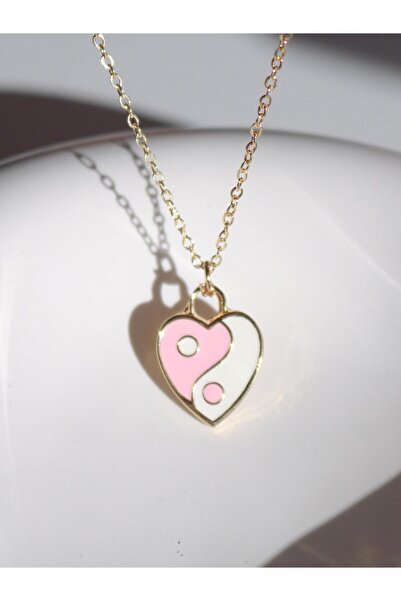 Reorah Collection Minimal Pink - White Heart Necklace