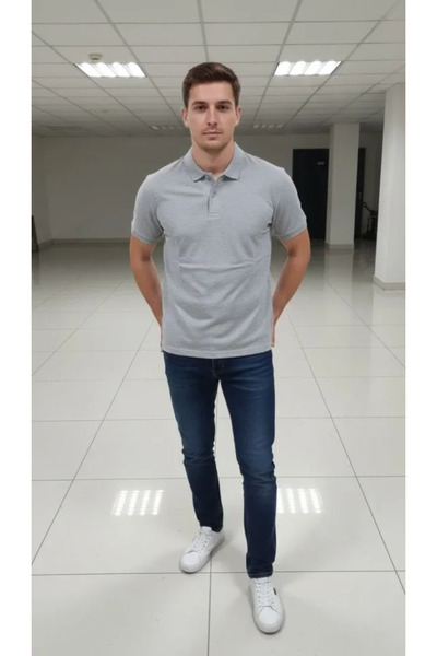 DRESSIFY WOMEN’S FASHION Men's Pique Fabric Buttoned Collar Regular Fit Casua...