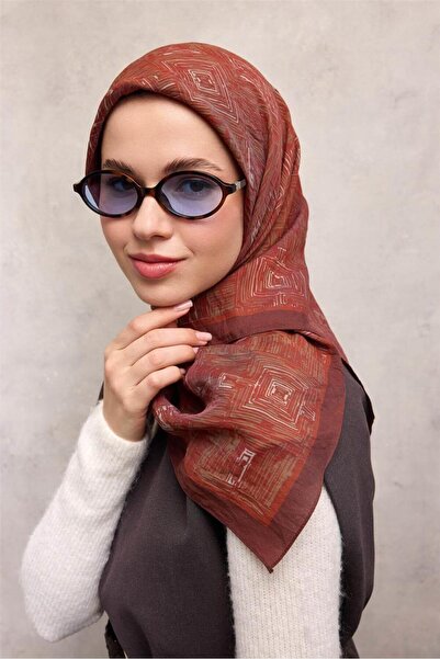 Silk Home Eșarfă din viscoză Velora Four Seasons Model Labirint Prune 90x90