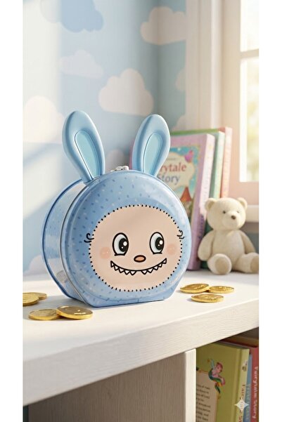 BiTon Toptan 1 Adet Sevimli Labubu Figürlü Kilitli Metal Kumbara - Çocuklar İ...