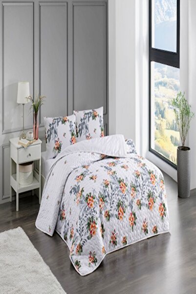 Kristal Double Quilted Duvet Cover Set Four Seasons Serenade Gray