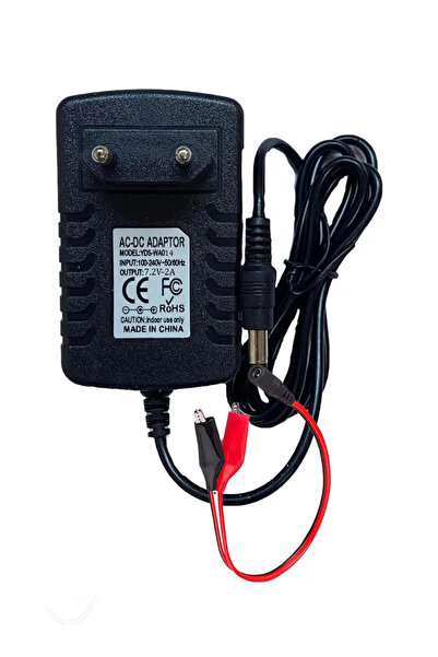 OEM Charger 7.2V 2A for 6V lead acid/gel batteries with 2.1x5.5mm plug + croc...