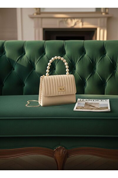 Handley ÇAPRAZ ZİNCİR ASKILI EL VE OMUZ ÇANTASI BONCUKLU