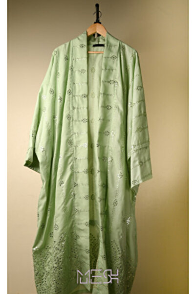 MESH sa Light Green Abaya