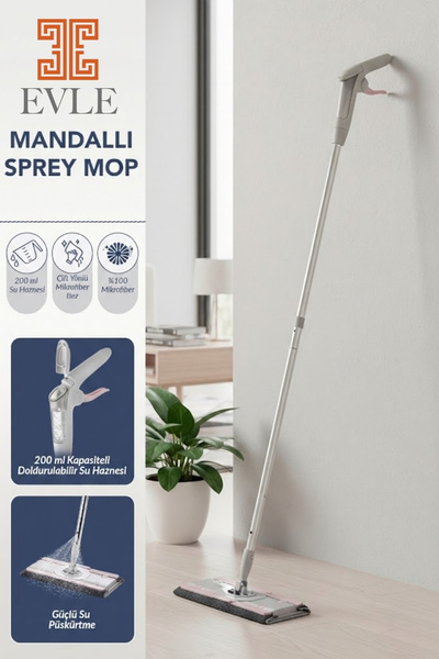 EVLE Lavine Mandallı Sprey Mop – Kompakt Gövdeli, Mikrofiber Bez Uyumlu (4XL ...
