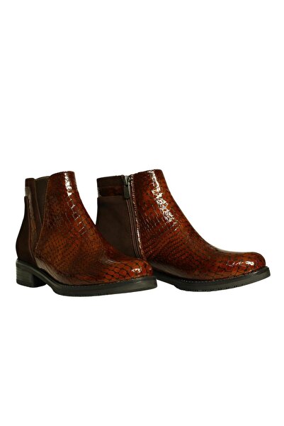 Platin Tan Patent Leather Women's Casual Boots