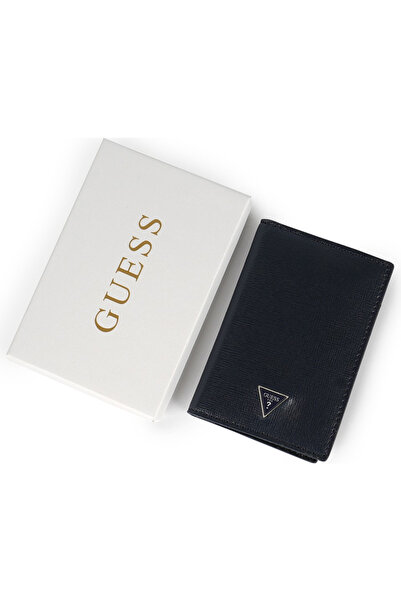 Guess حافظة بطاقات ميلانو سوداء للرجال SMVELELEA25