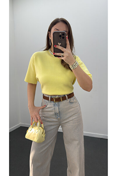 Narferita Pante Taş Aksesuarlı Yumuşak Triko