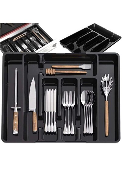 Ruhhy Organizator tacâmuri pentru sertarul din bucătărie, cu inserție glisant...