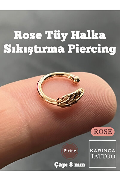Karınca Tattoo Rose Piercing Fake Sıkıştırma Küpe Tüy Halka Anti Tragus Forwa...