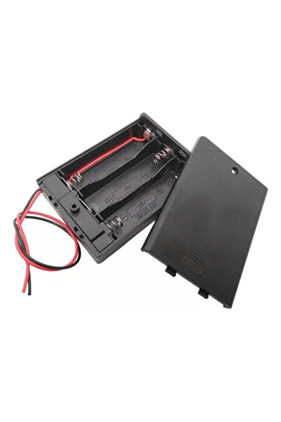 OEM 3x AA battery holder with cover and switch and 2 wires BAT.H.AA-3 SWITCH