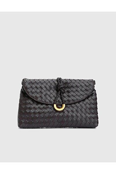 İLVİ Belline Knitted Print Brown Women's Handbag