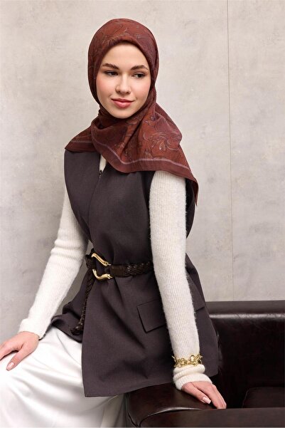 Silk Home Viscose Velora Scarf Four Seasons Baroque Floral Pattern Light Brow...