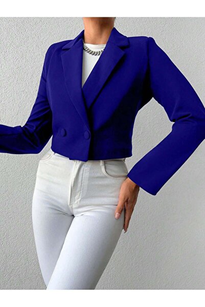 DUUE FASHİON Kadın Crop Blazer Ceket