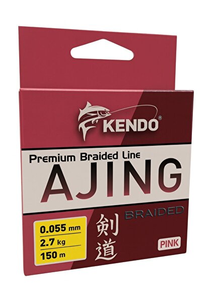 Kendo Ajing Premium Πλεκτή Πετονιά Ροζ 150μ 0.055 χιλ.