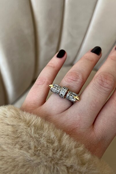 Asteria Jewelry Studded Model Double Color Ring