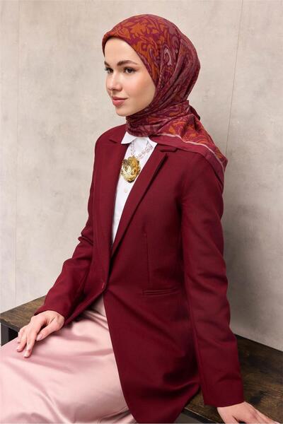 Silk Home Viscose Velora Scarf Four Seasons Antique Pattern Cherry 90X90