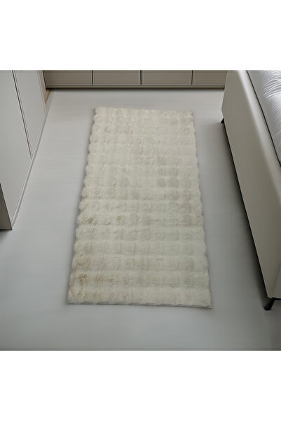 turgut Buble Tavşan Tüyü Halı Dokuma Taban Kaymaz Yıkanabilir Ezilmez Banyo Y...