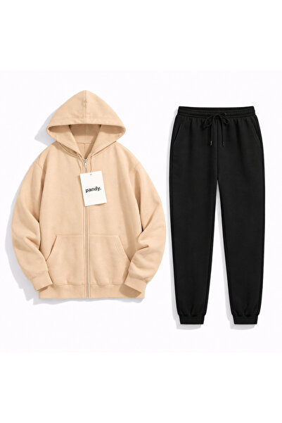 pandy Σετ φόρμας 2 τεμαχίων με δύο κλωστές, ελαστικά τελειώματα, ζακέτα με φε...