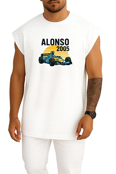 Bahriyeli Collection قصة فضفاضة ألونسو 2005 فورمولا 1 رينو سبورت مطبوع ألتليت