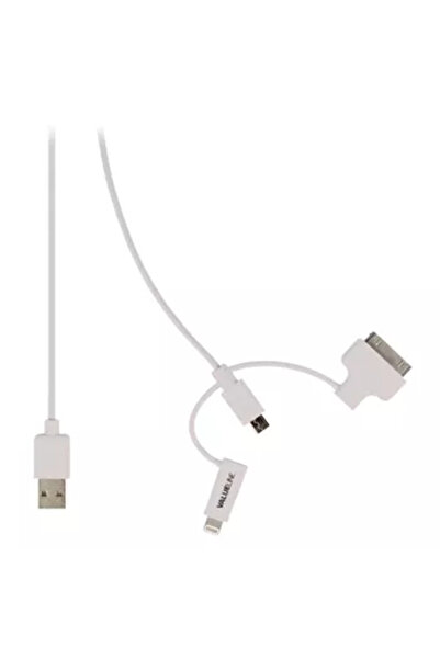VALUELINE Cable USB 2.0 - micro USB lightning 30p 1m white