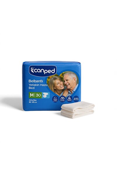 Canped حفاضات للمرضى البالغين مع حزام خصر مقاس M 30 قطعة (85-125 سم)