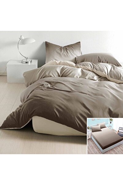 OEM Bed linen, 2 people, satin cotton, 4 pieces, with elastic, gray, gradient...