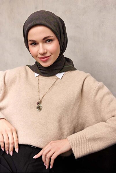 Silk Home Viscose Velora Scarf Four Seasons Baroque Floral Pattern Army Green...