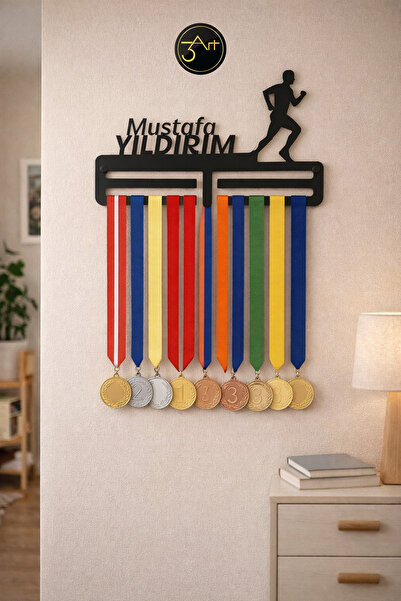 3art Metal Kişiye Özel İsimli Madalya Askılığı - Sporcu Madalya Askısı - Duva...