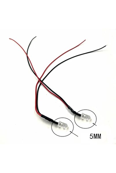 OEM LED 12V 5mm verde cu foc 20 cm
