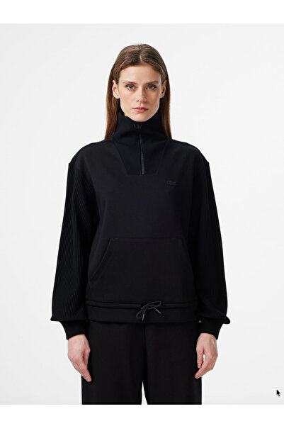 Lacoste High Neck Zipped Piqué Sweatshirt