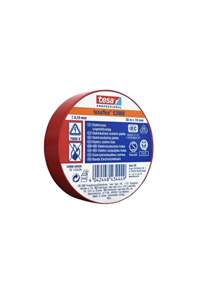 OEM Banda adeziva izolatoare 19mm x 20m rosu Tesa T-53988-26