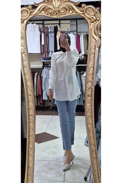 Mintaş Cloth Pants with Lace Detailing on the Legs