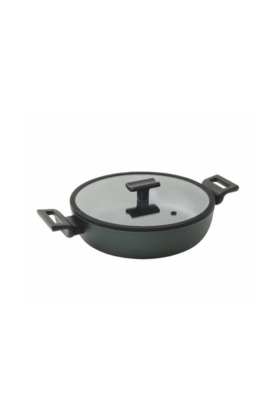 Sambonet Shallow Pot with Double Handle and Lid 28 cm Titan Pro Green