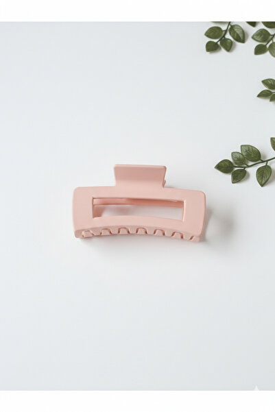 OMAC Mat Renkli Büyük Dikdörtgen Mandal Toka Seti - Güçlü Tutuşlu Şık Saç Aks...