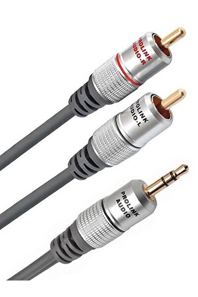 OEM Cable Jack 3.5 mm male plug - male RCA plug x2 1.8m black PROLINK TCV3420...