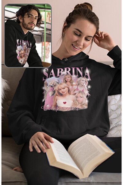 Fuddy Moda سويت شيرت سبارينا كاربنتر مطبوع بغطاء رأس للجنسين، قصة فضفاضة هودي...