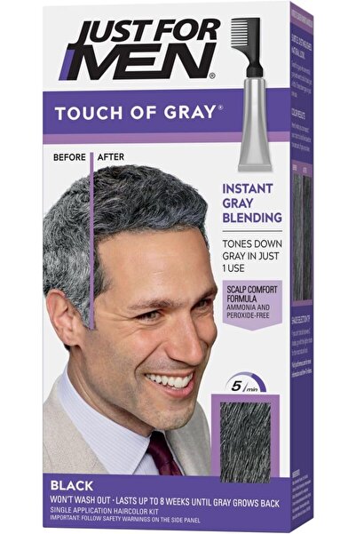 Just For Men صبغة شعر "تاتش جراي" للرجال مع مشط للتوزيع، لإطلالة رمادية متدرج...