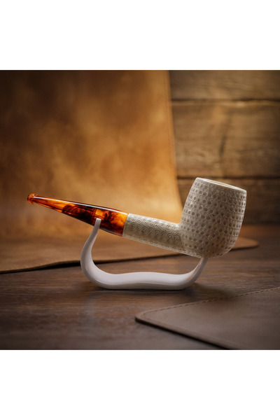 Altınışık Lületaşı El Oyması Lületaşı Pipo Nokta İşlemeli Rustik Model, Kehri...