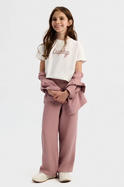 NK Girl's Lucky Tshirt 8-14 Years Old Ecru-Powder