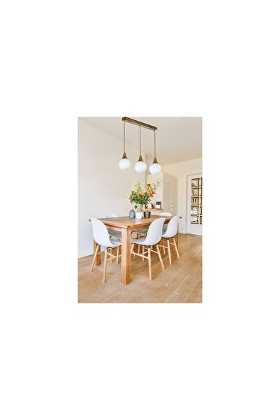 Vivense AFRA SIRALI ESKİTME BEYAZ CAMLI SARKIT, ÜÇLÜ