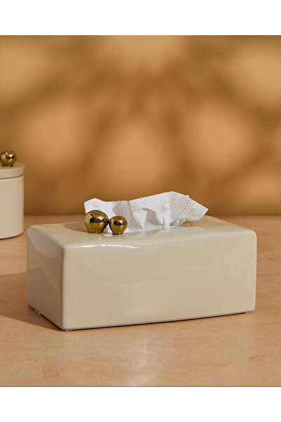 REDTAG Beige Aria Tissue Box Cover