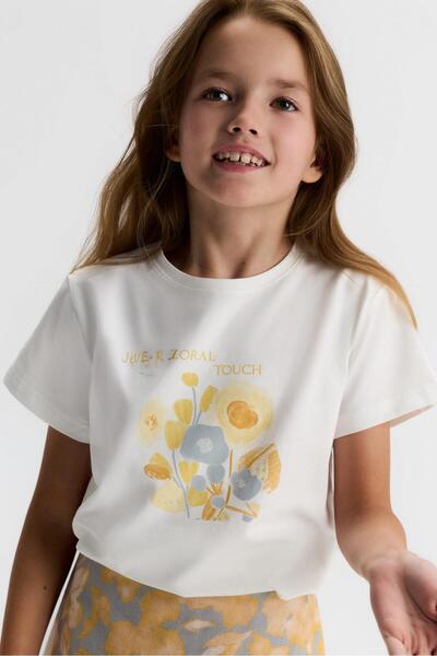 NK Fată Primăvară tricou 8-14 ani Galben ecru