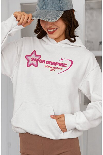 Fuddy Moda سويت شيرت للجنسين فائق الحداثة للفتيات مطبوع بغطاء رأس، هوديي قصة ...