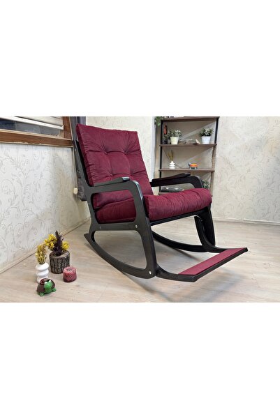 KONTES SALLANAN SANDALYE, BORDO, WENGE SİYAH AYAK