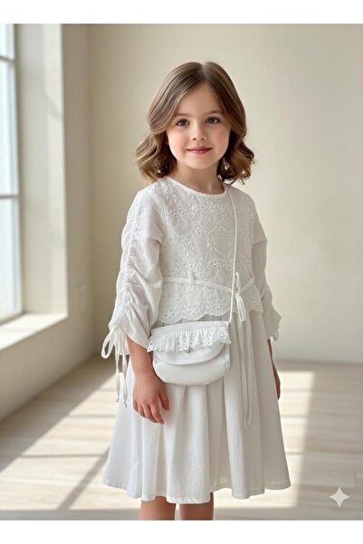 ASLAN MODA GİYİM ASLAN MODA KIZ ÇOCUK ÇANTALI ELBİSE