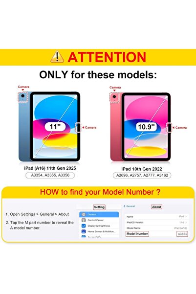 UnDePlus iPad 11.Nesil A16 11inç/10.Nesil 10.9inç Kılıf Simli Işıltılı Parlak Flip Cover Kalem Bölmeli PC