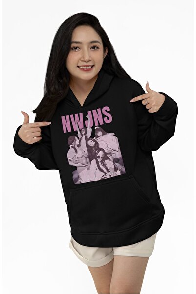 Fuddy Moda سويت شيرت NewJeans مطبوع بغطاء رأس للجنسين، هوديي ذو طابع فرقة موس...
