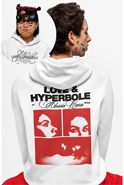 Fuddy Moda Φούτερ με κουκούλα Unisex με στάμπα Love & Hyperbole στην πλάτη, O...